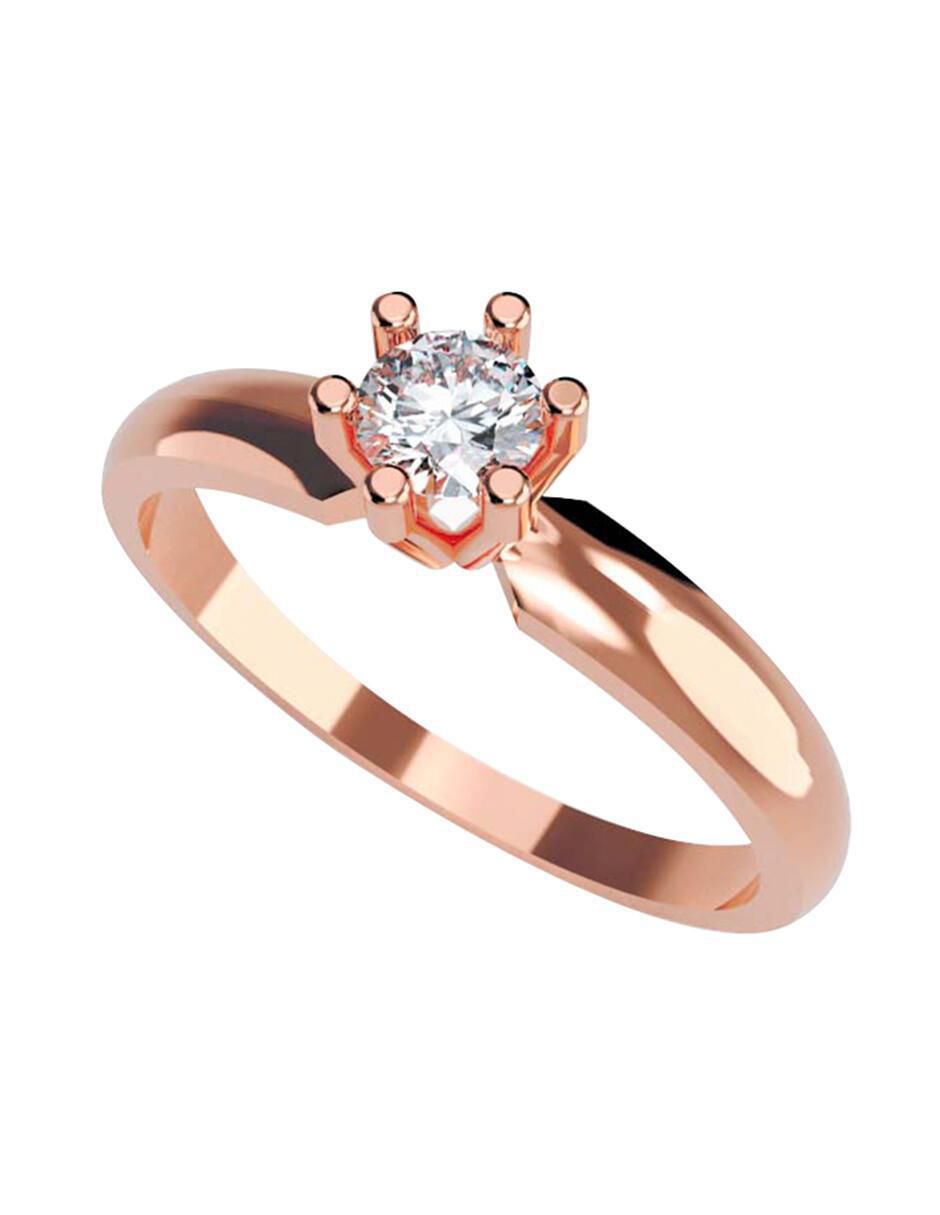 Anillo de compromiso de oro rosa 14 k Amore Mio diamante Liverpool