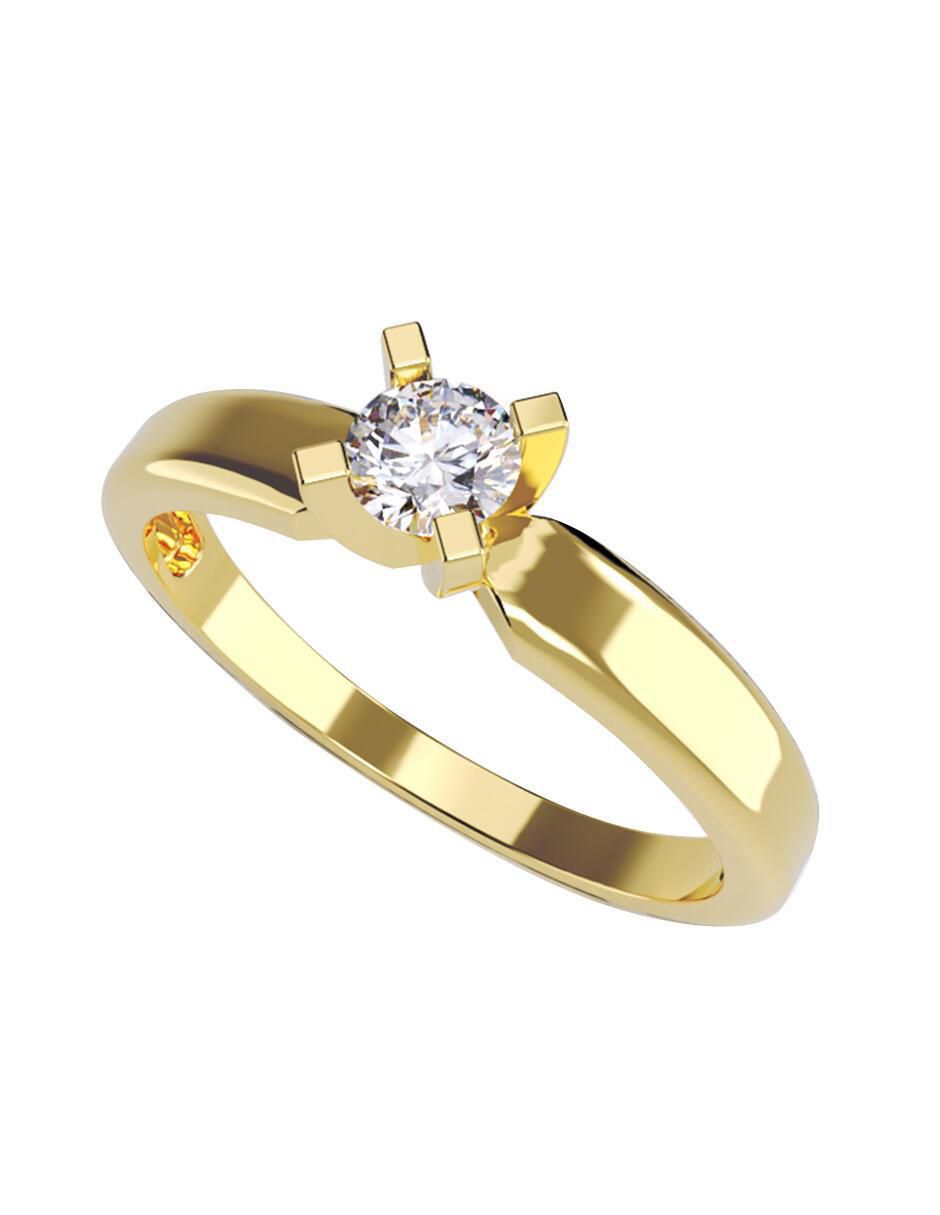 Anillo de compromiso de oro amarillo 14 k diamante 1