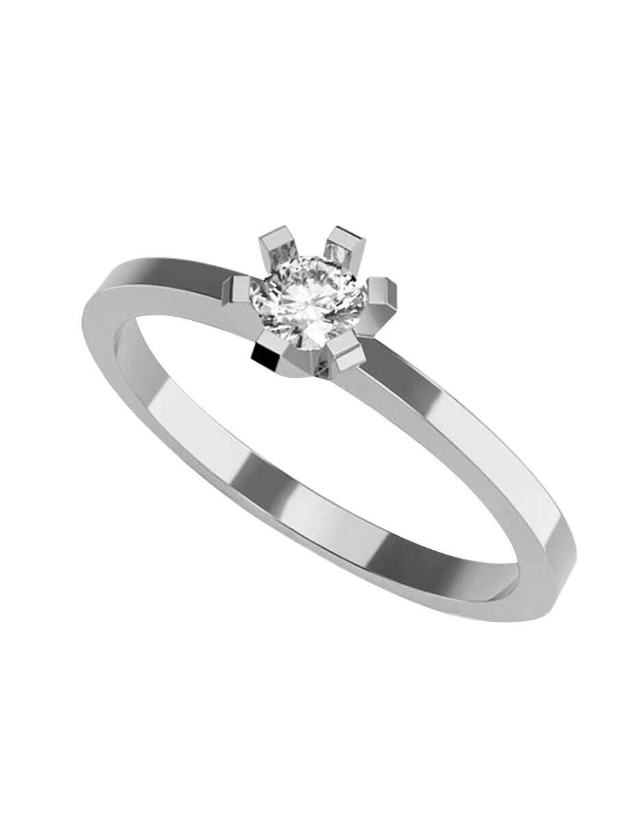 Anillo de compromiso de oro blanco 14 k diamante 1