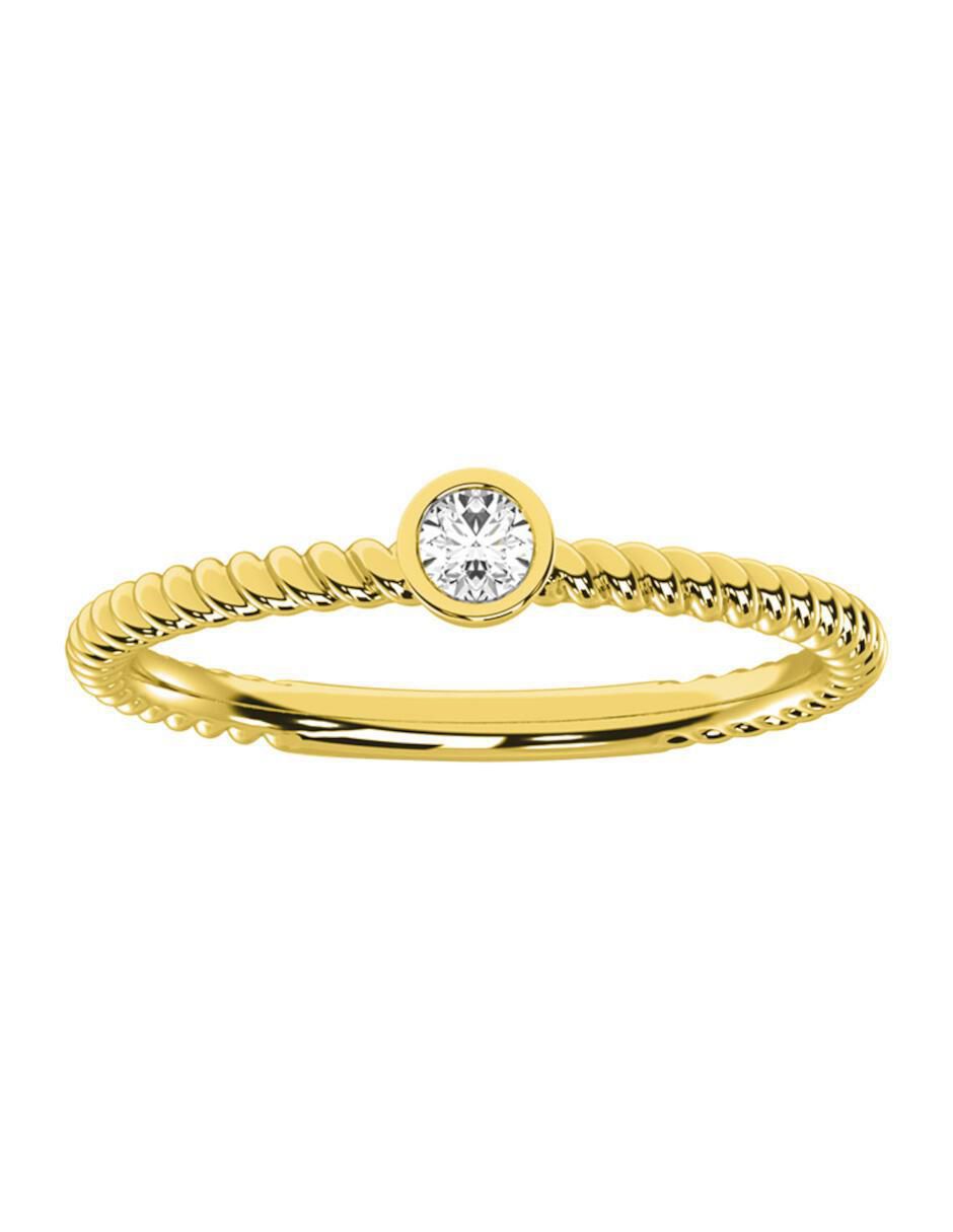 Anillo de compromiso de oro amarillo 14 k diamante 2