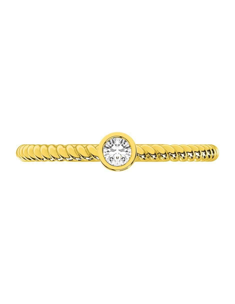 Anillo de compromiso de oro amarillo 14 k diamante 3