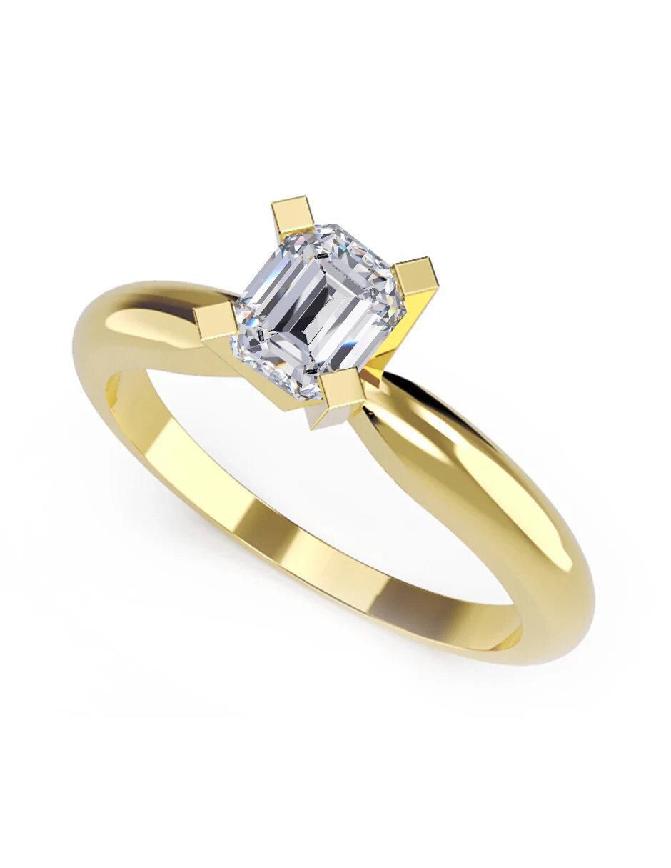 Anillo de compromiso de oro amarillo 14 k Amore Mio diamante Suburbia