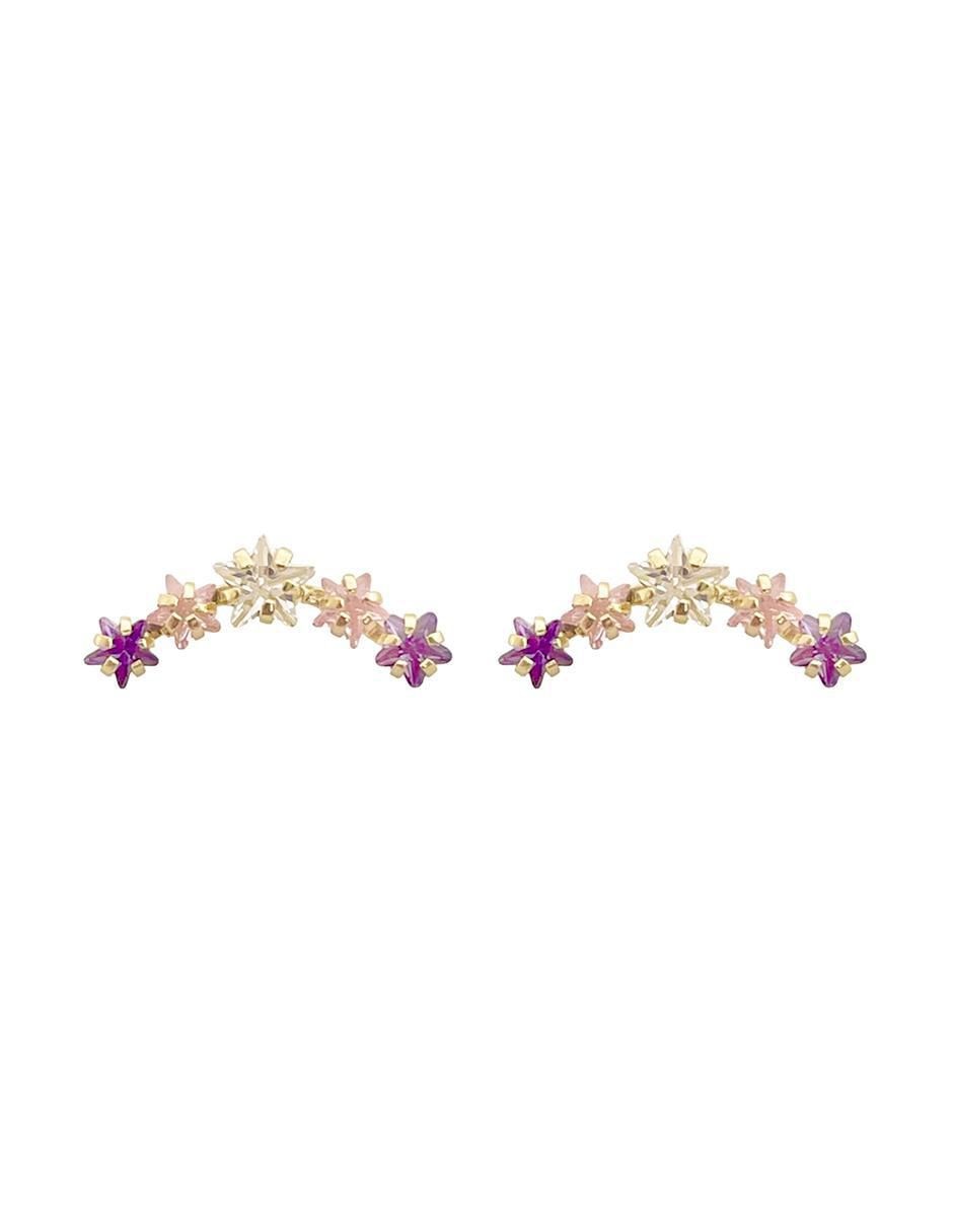 Broqueles de estrella de oro con acabado brillante zirconia Broqueles de estrella de oro con acabado brillante zirconia