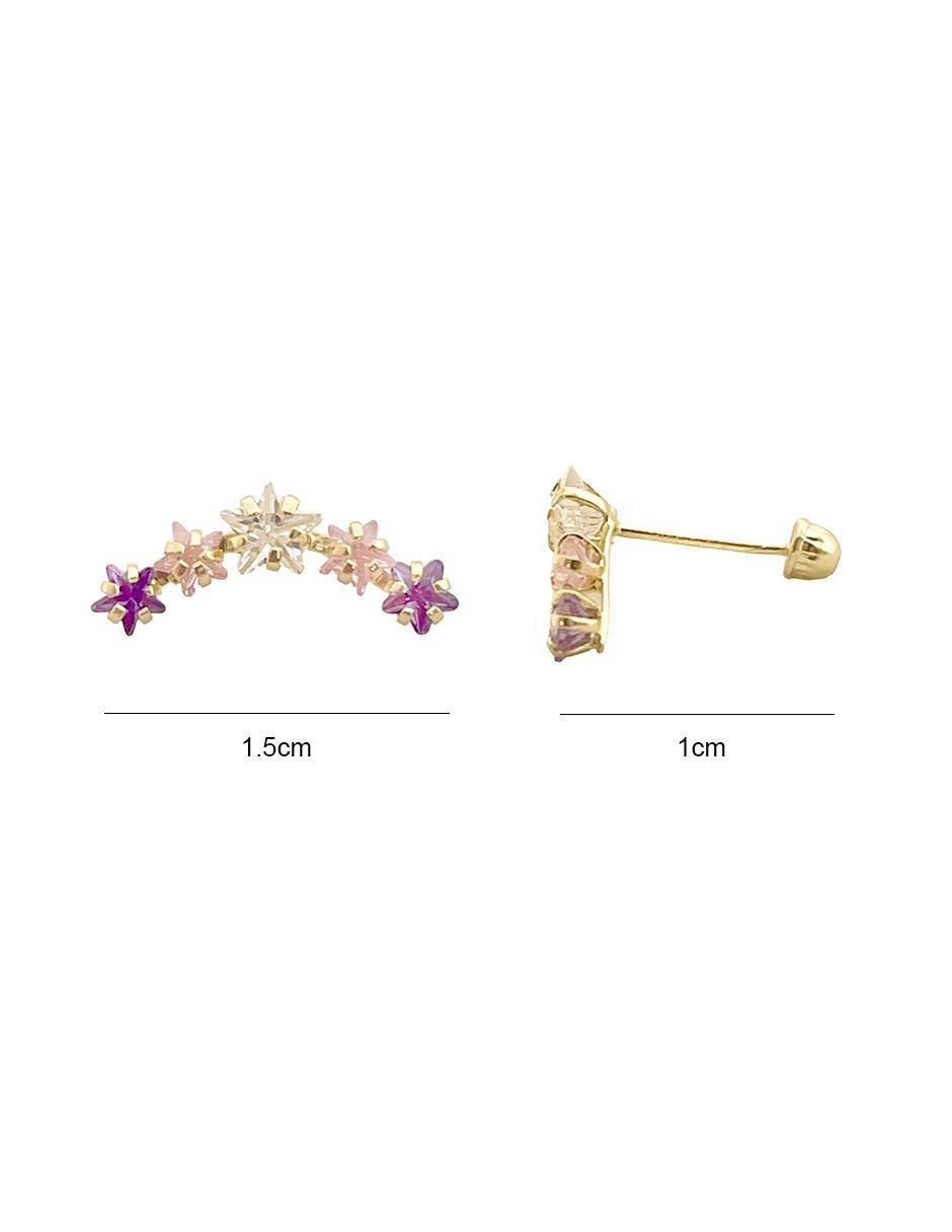 Broqueles de estrella de oro con acabado brillante zirconia 5