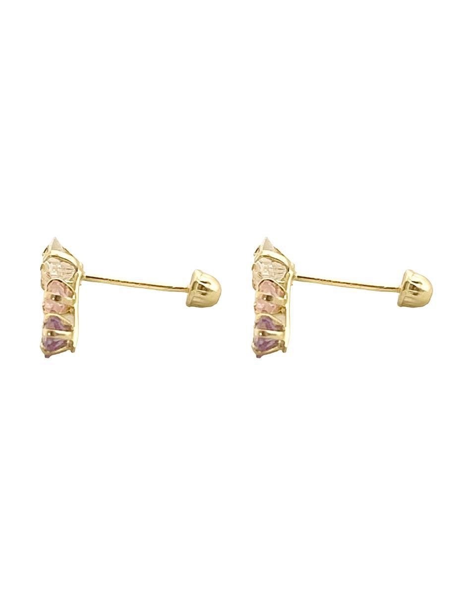 Broqueles de estrella de oro con acabado brillante zirconia 3