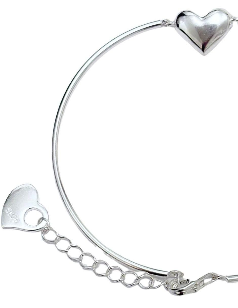 Brazalete de plata P 925 Corazón con acabado lustre