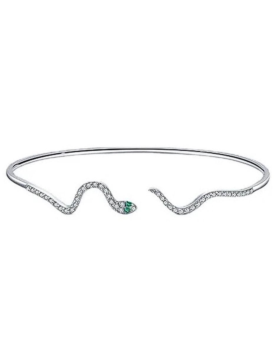 Brazalete de plata P 925 Brillo con acabado pavé