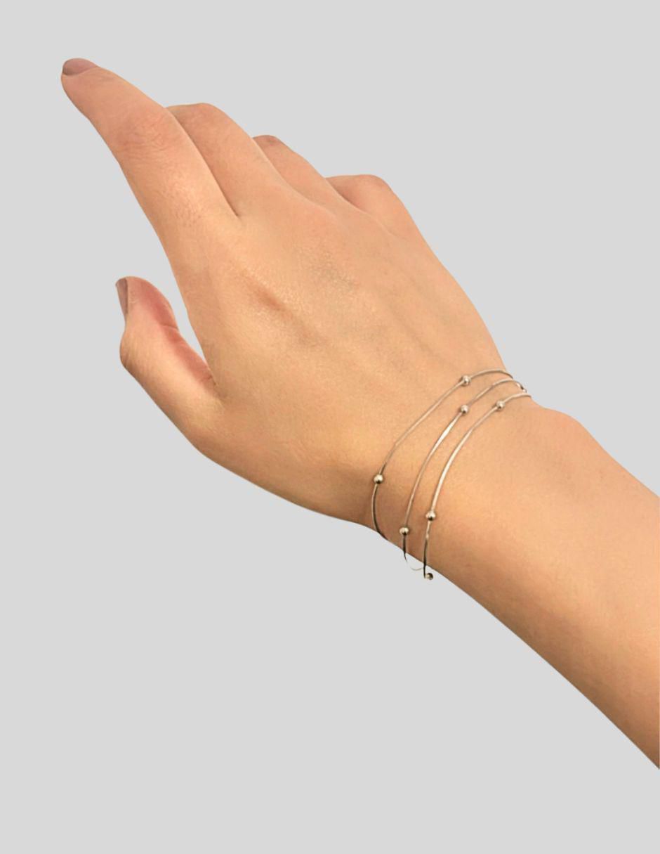 Brazalete de plata P 925 con acabado lustre 3