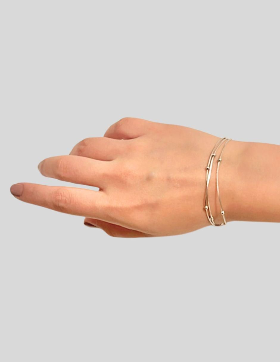 Brazalete de plata P 925 con acabado lustre 5