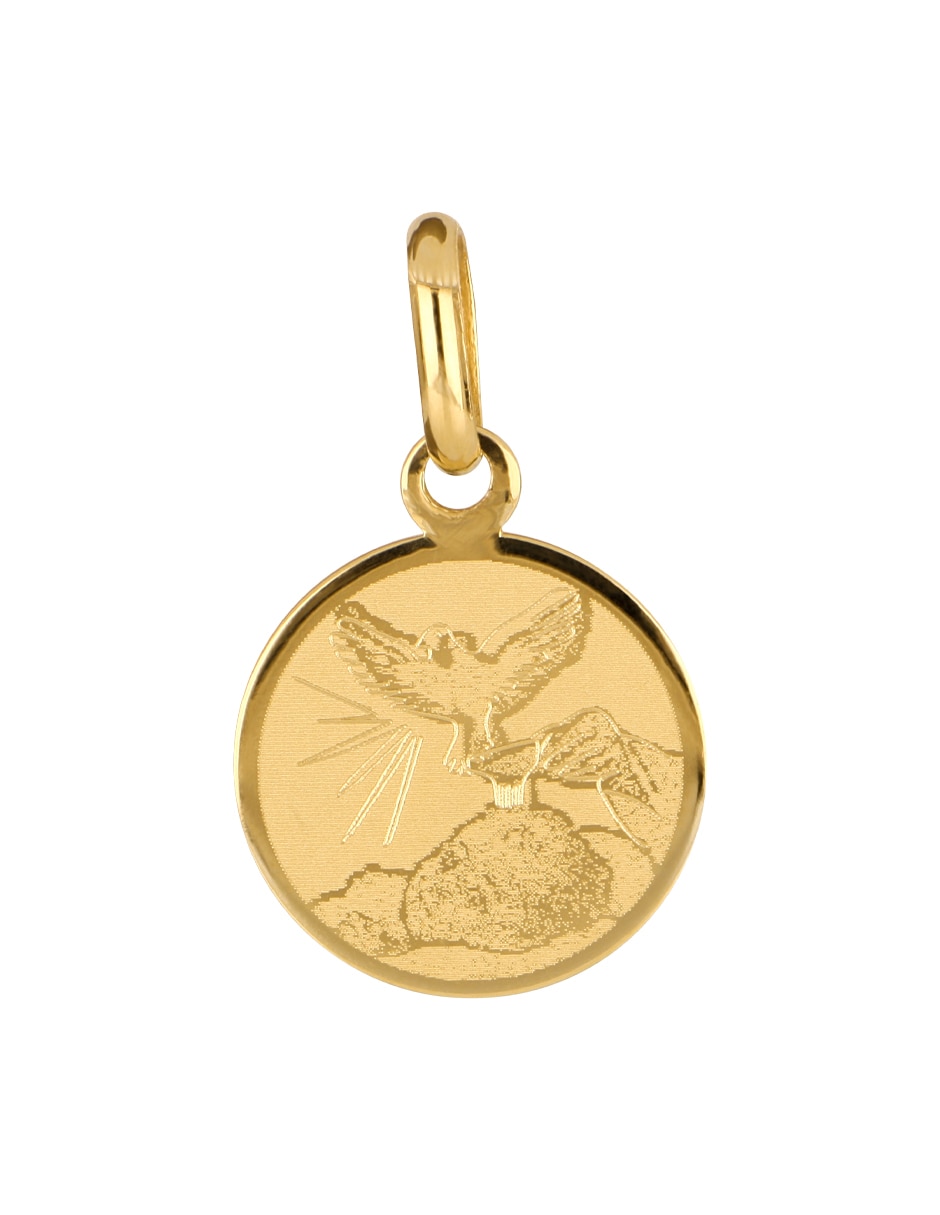 Medalla redonda de oro amarillo 14 K Medalla redonda de oro amarillo 14 K