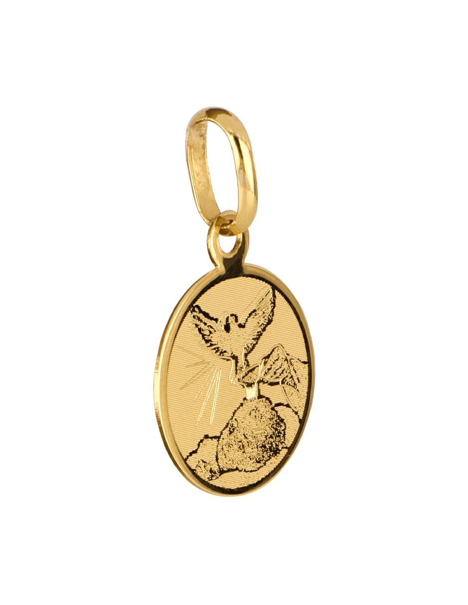 Medalla redonda de oro amarillo 14 K 2