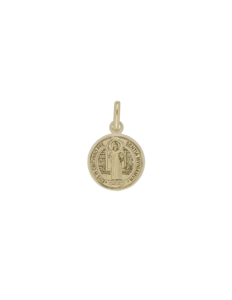 Medalla redonda san benito de oro 14 K Medalla redonda san benito de oro 14 K