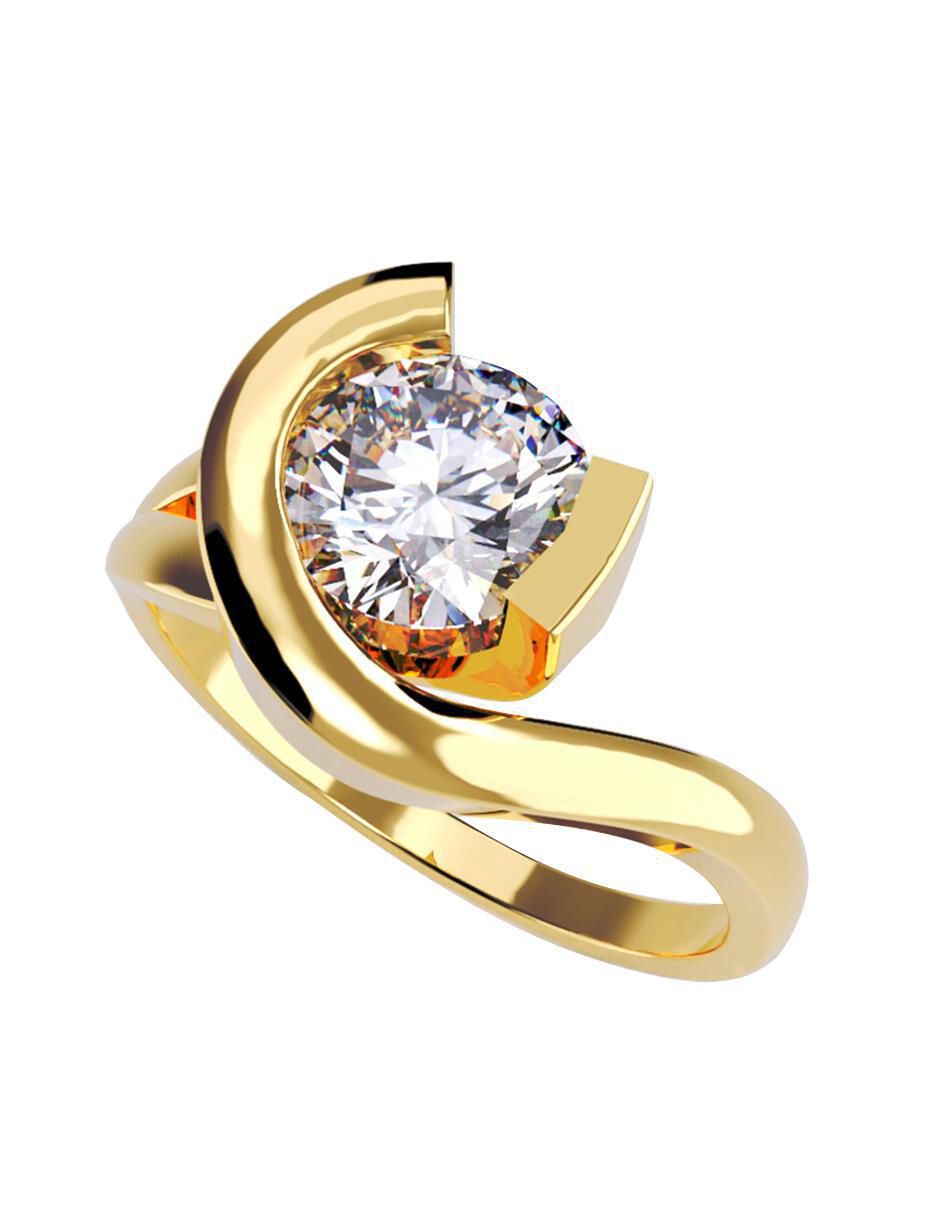 Anillo de compromiso de oro 14 k 1