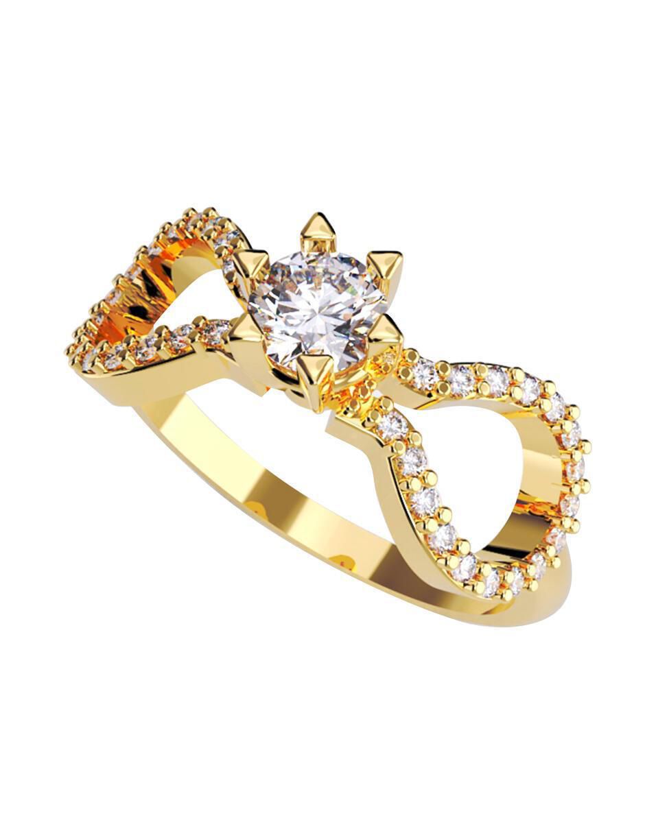 Anillo de compromiso de oro 14 k 1
