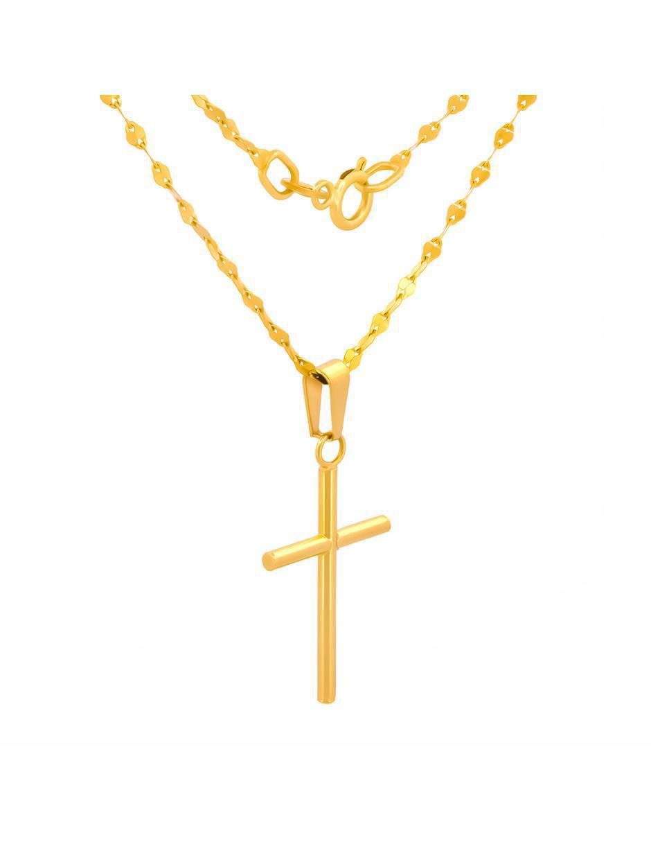Collar de cruz de oro 10 K 2