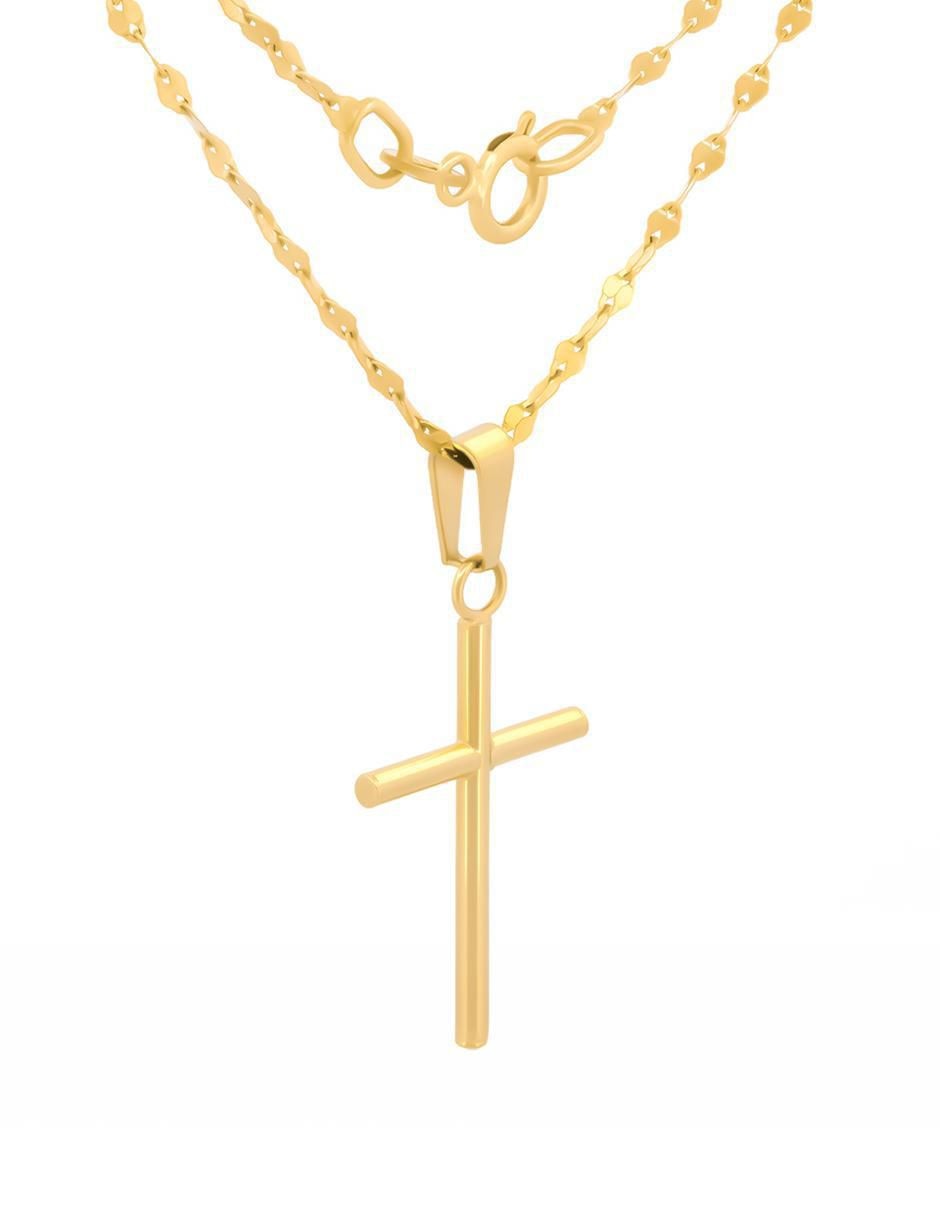 Collar de cruz de oro 10 K 3