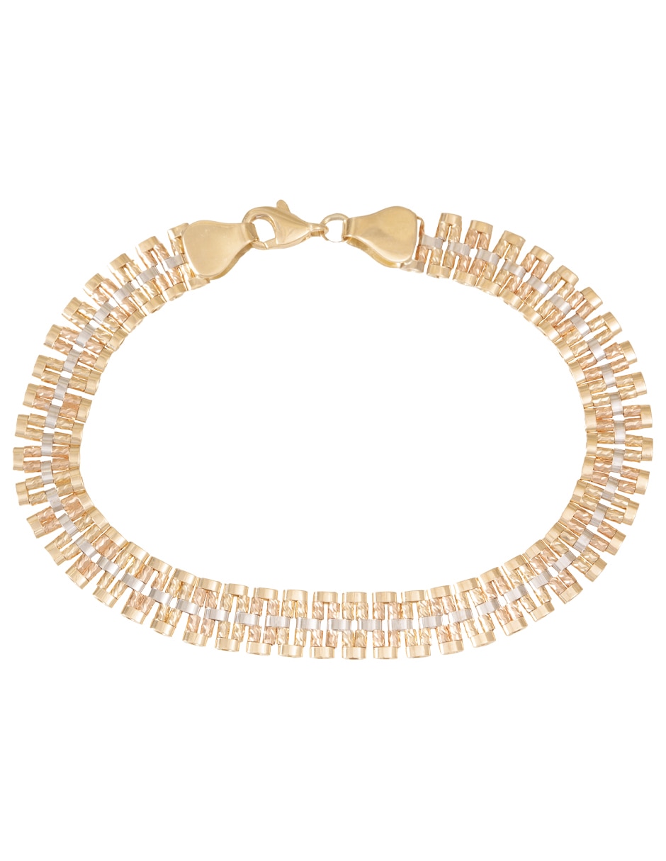 Pulsera de oro 14 K con acabado brillante