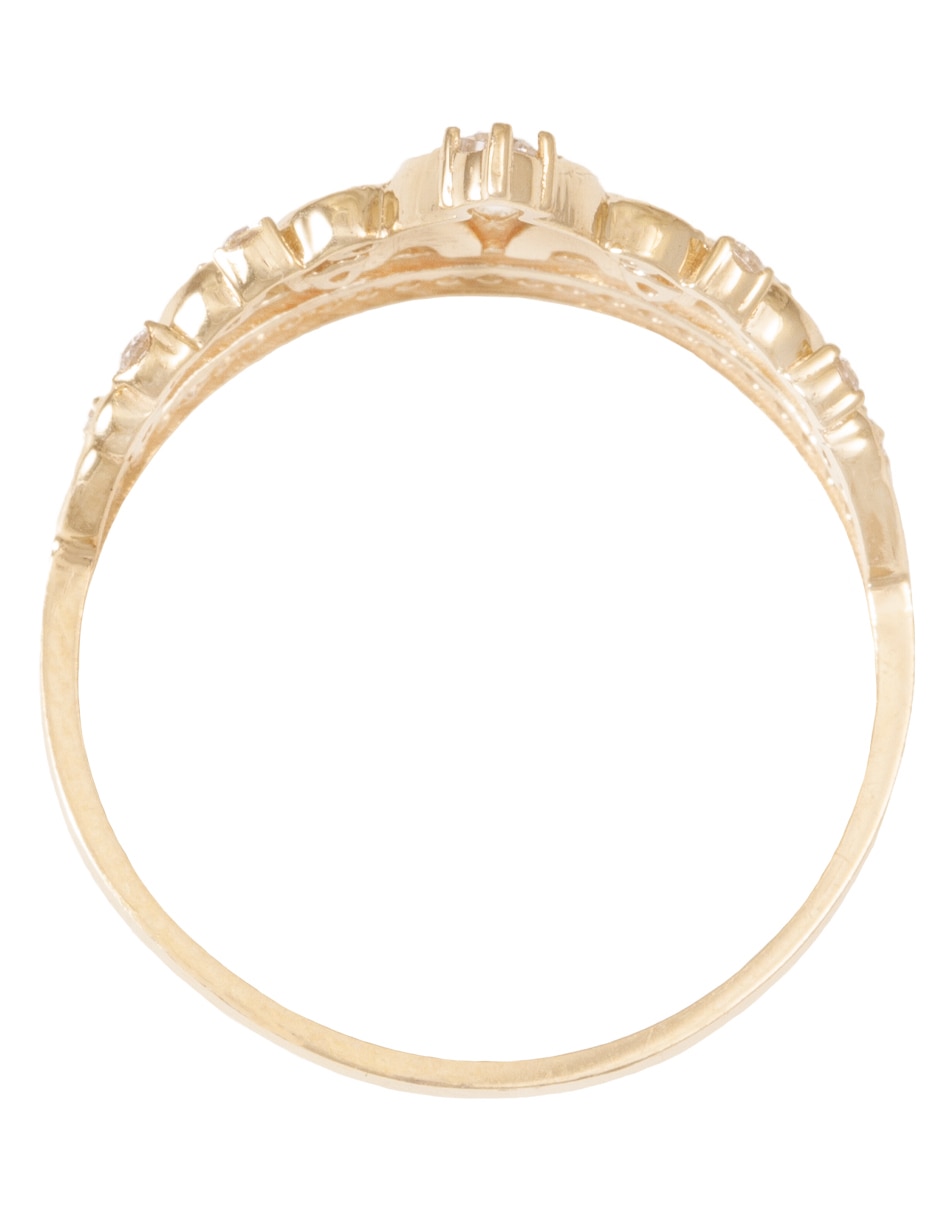 Anillo de corona 14 k de oro zirconia 2