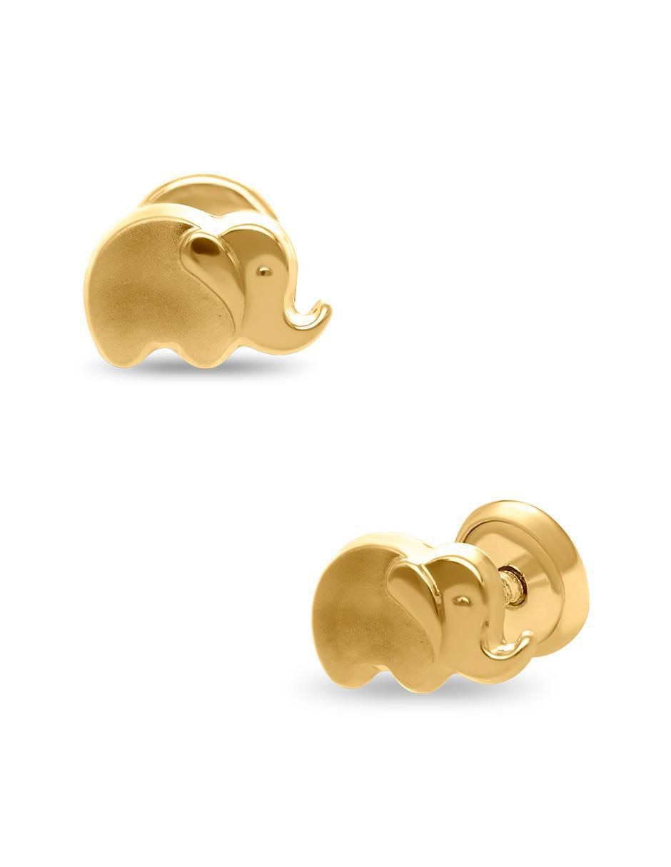 Broqueles de elefante de oro con acabado brillante 1