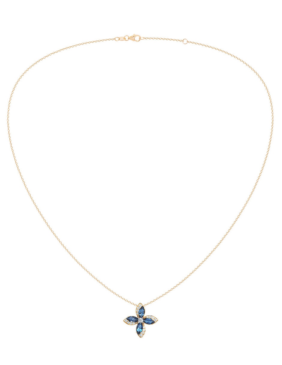 Collar de flor de oro amarillo 14 K 2