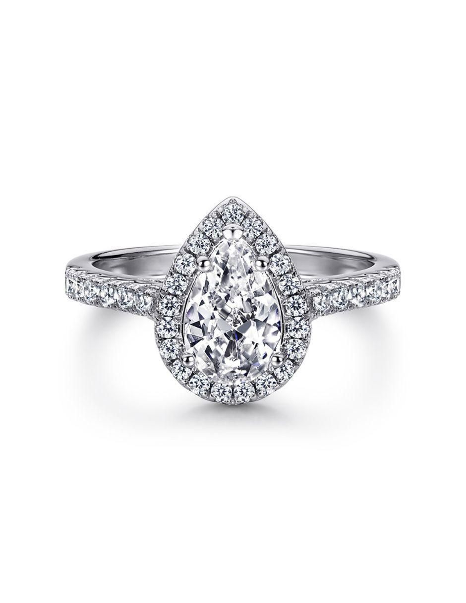 Anillo de compromiso de plata P 925 zirconia