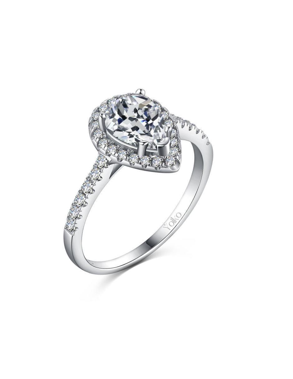 Anillo de compromiso de plata P 925 zirconia 2