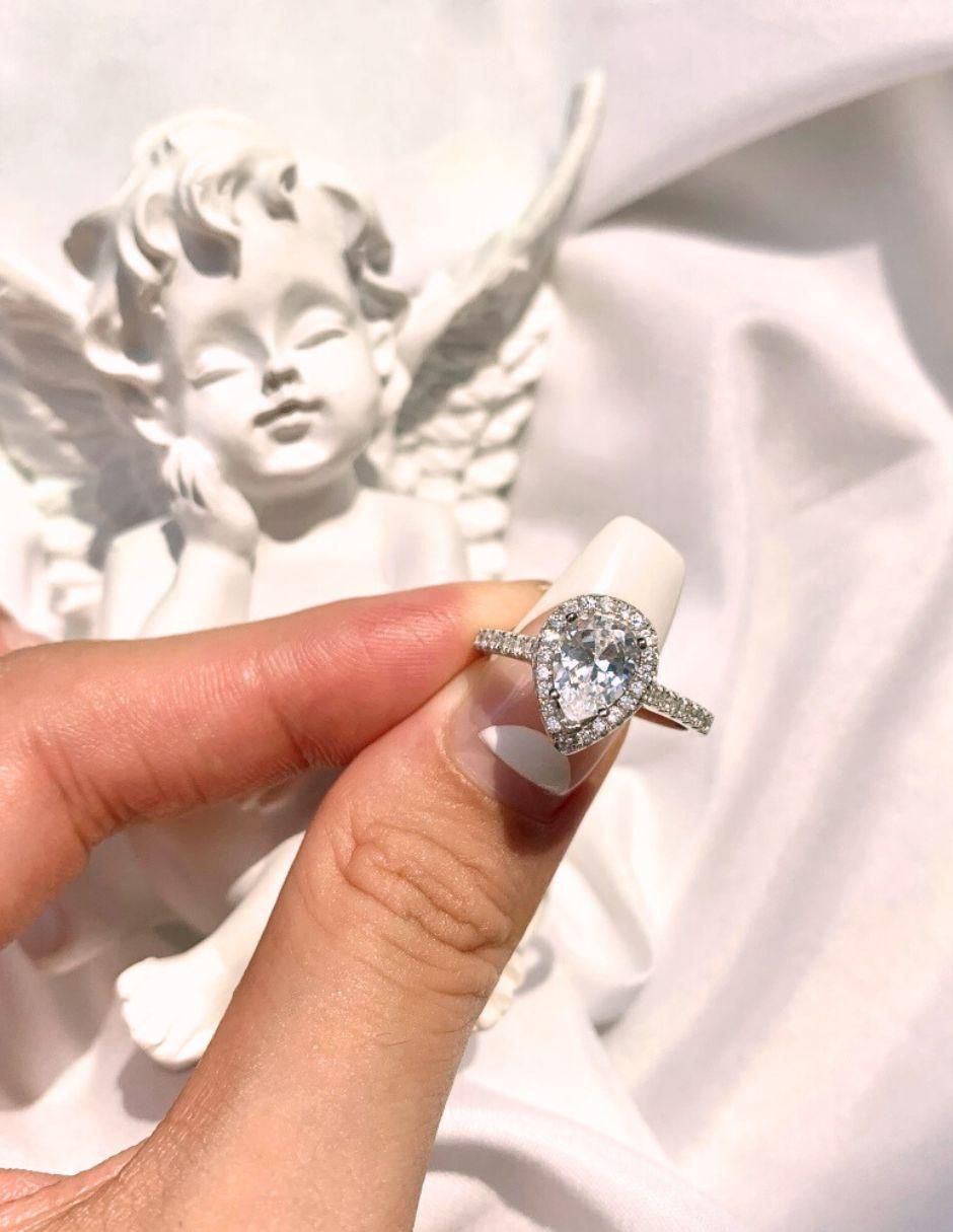Anillo de compromiso de plata P 925 zirconia 5