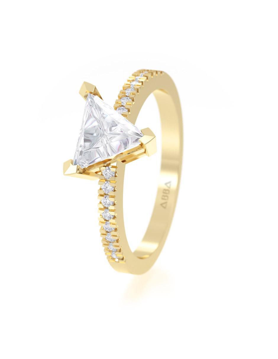 Anillo de compromiso "de" oro 10 k abba joyas no aplica zirconia