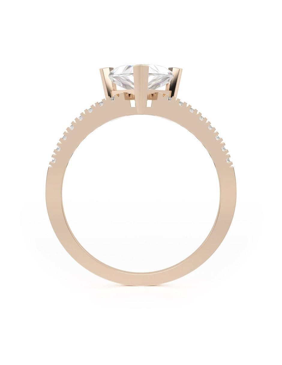 Anillo de compromiso de oro 10 K zirconia 3