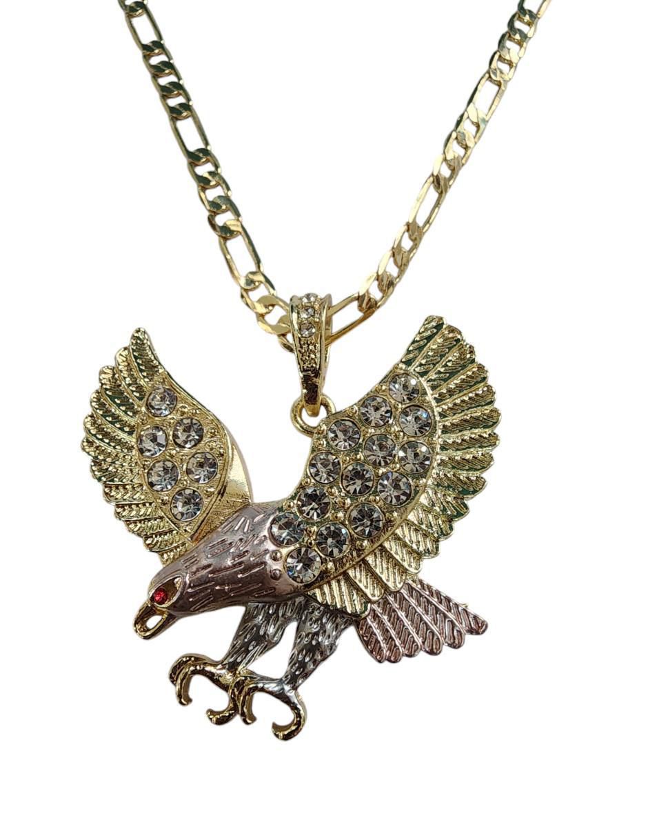 Collar con dije de águila Ave de oro laminado 14 K