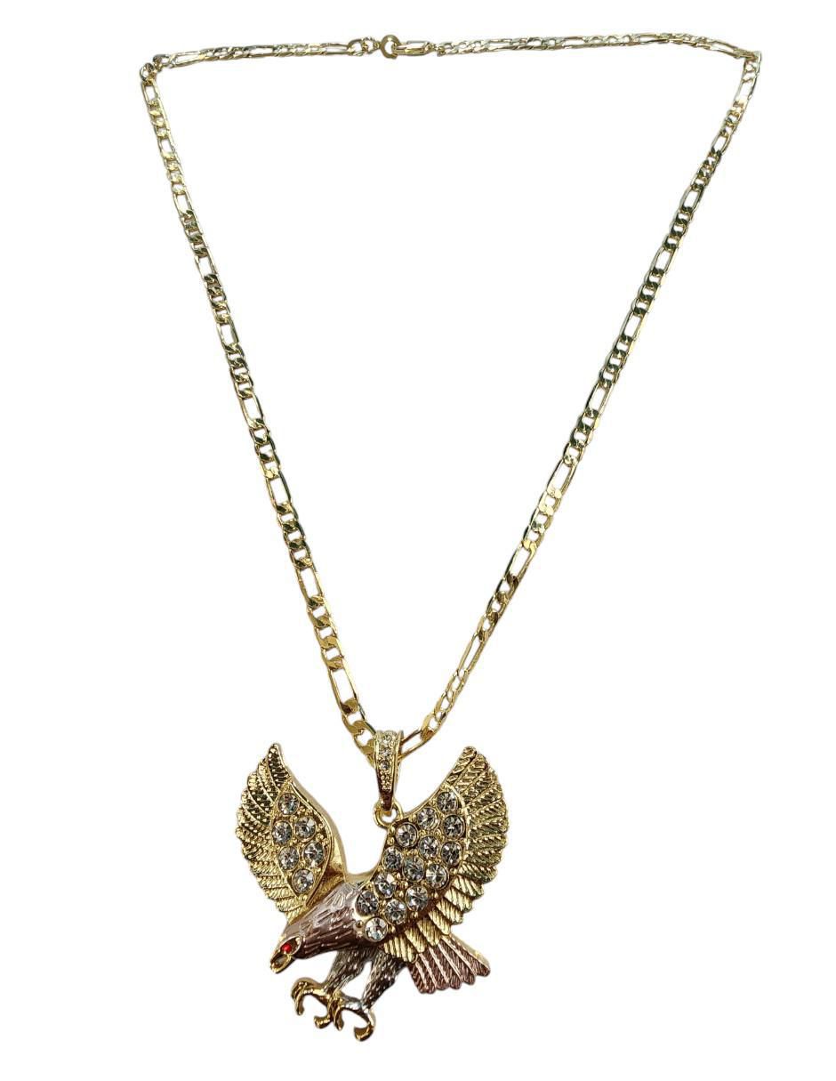 Collar con dije de águila Ave de oro laminado 14 K 2