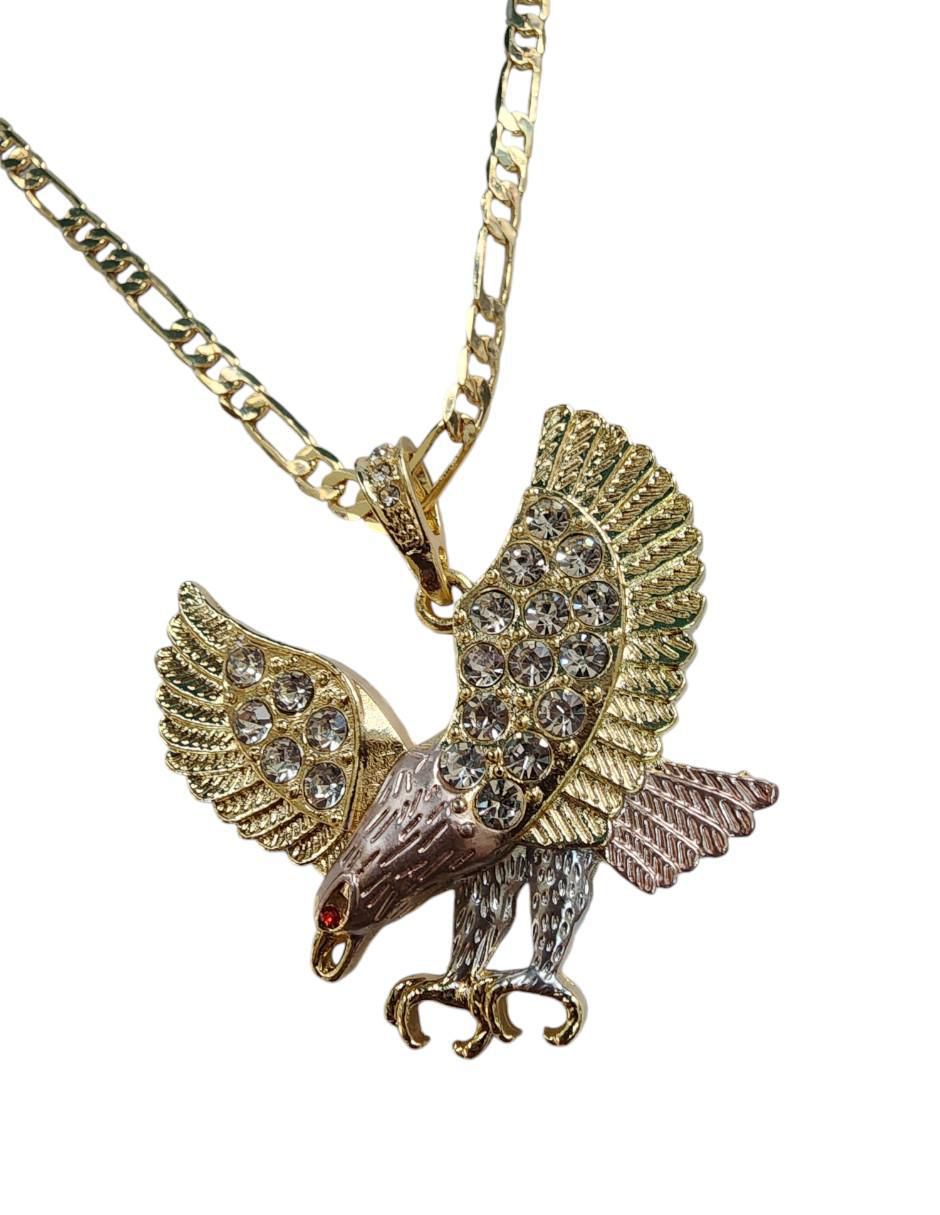 Collar con dije de águila Ave de oro laminado 14 K 3