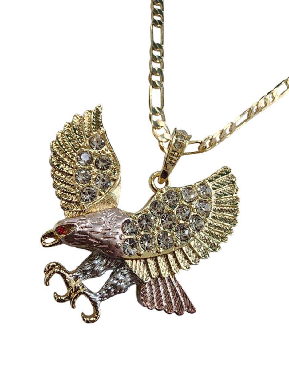Collar con dije de águila Ave de oro laminado 14 K 4