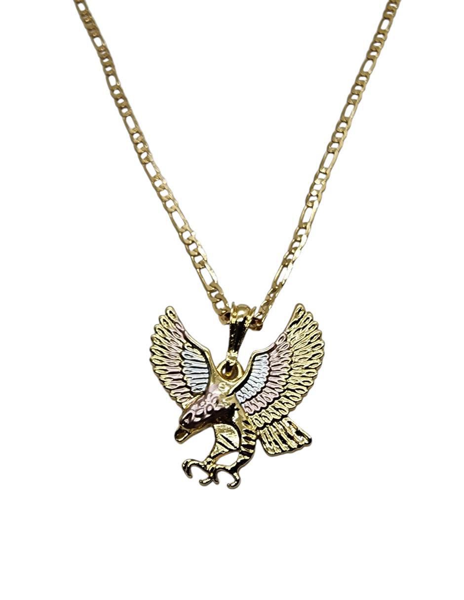 Collar con dije de águila Ave de oro laminado 14 K Collar con dije de águila Ave de oro laminado 14 K