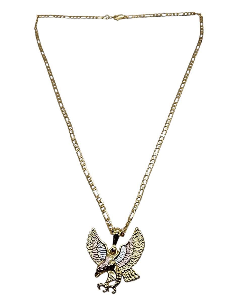 Collar con dije de águila Ave de oro laminado 14 K 2