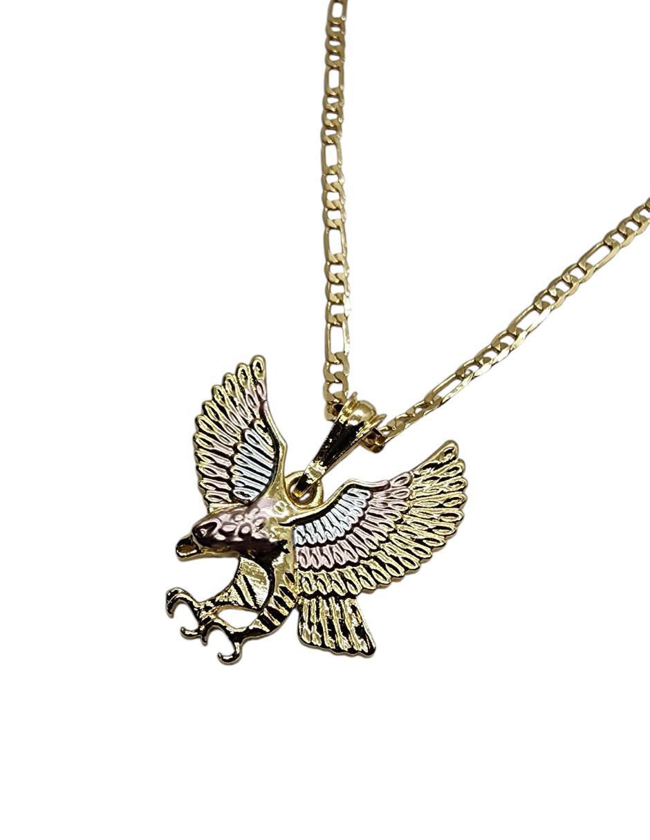 Collar con dije de águila Ave de oro laminado 14 K 3