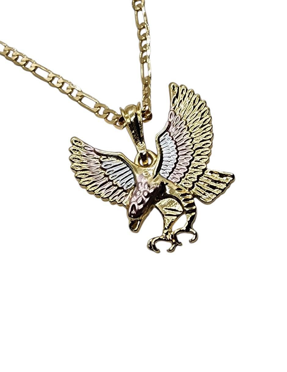 Collar con dije de águila Ave de oro laminado 14 K 4