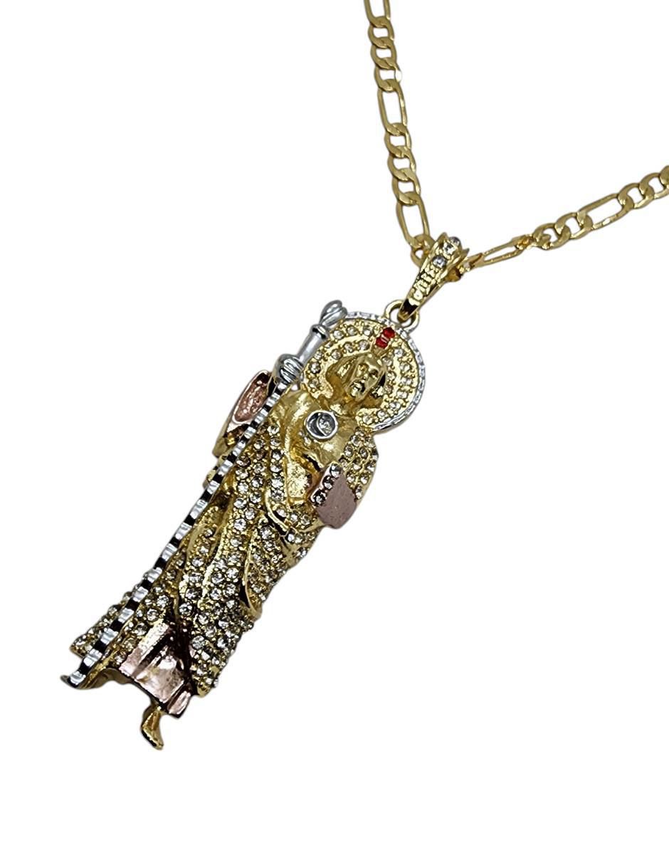 Collar con dije san judas tadeo San Judas de oro laminado 14 K 5