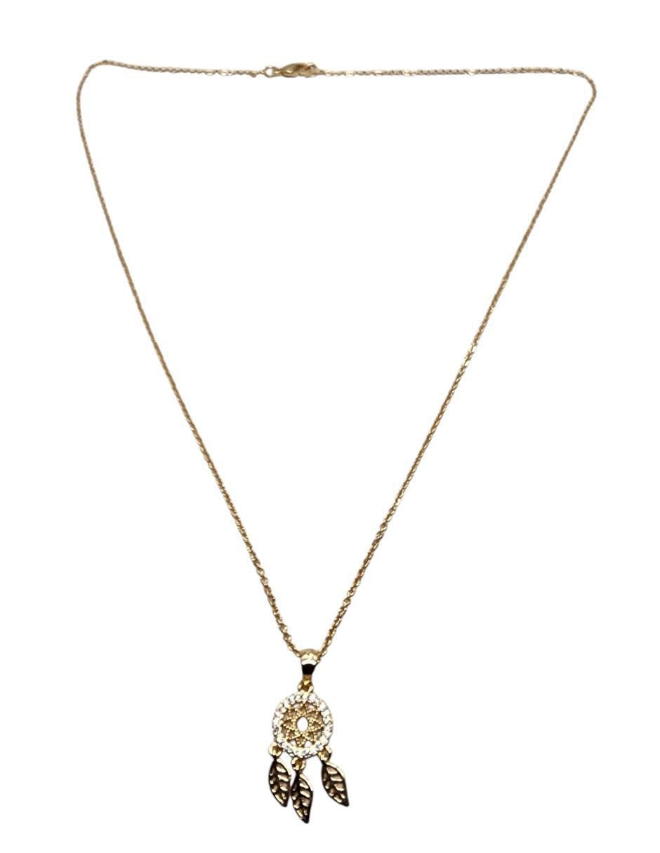 Collar con dije de atrapasueños Sueños Protegidos de oro laminado 14 K 2