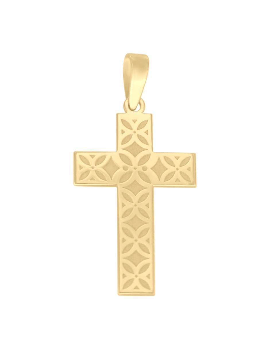 Dije de cruz de oro amarillo 14 K