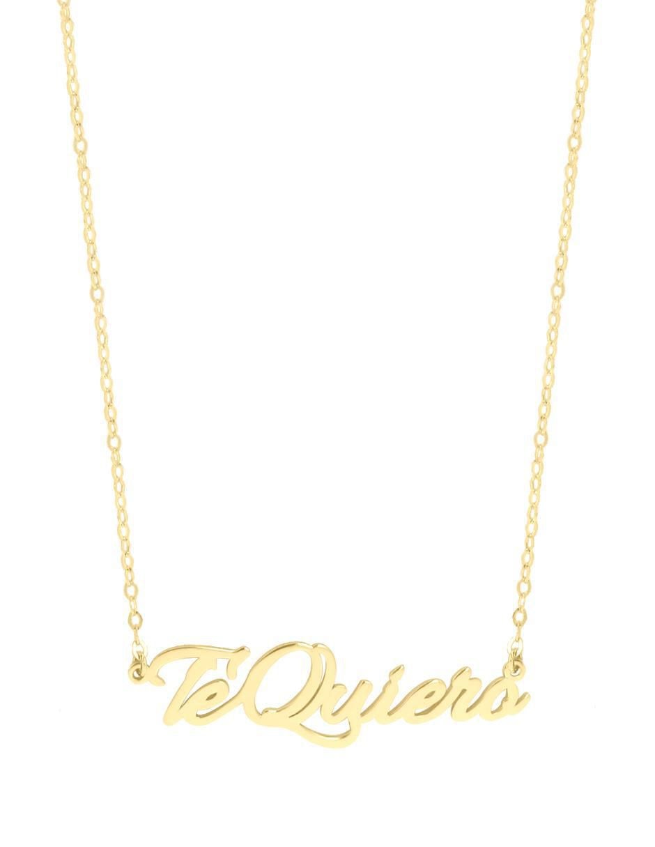 Colgante Y Dije de letras allura de oro amarillo 14 K