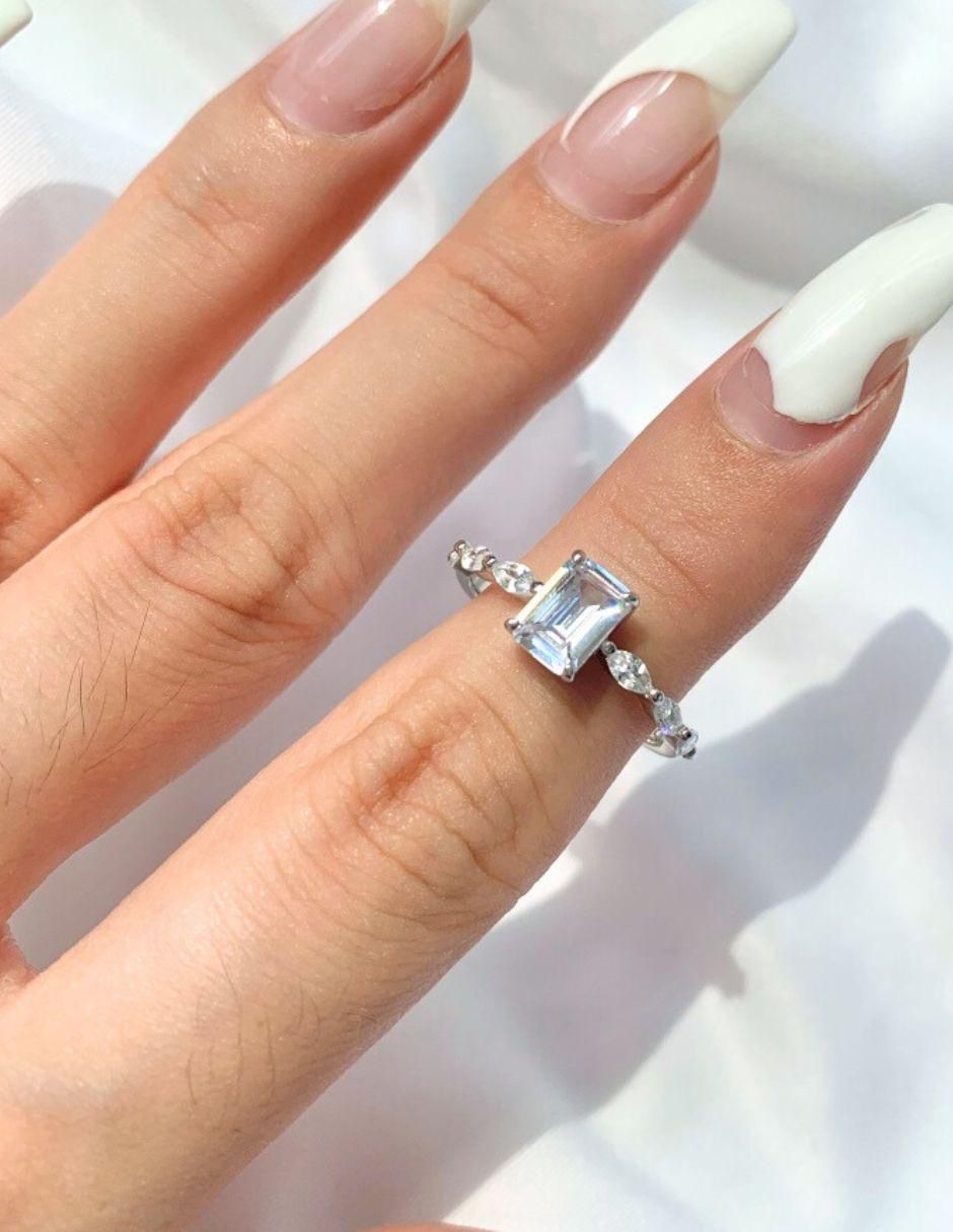 Anillo de compromiso de plata P 925 zirconia 2
