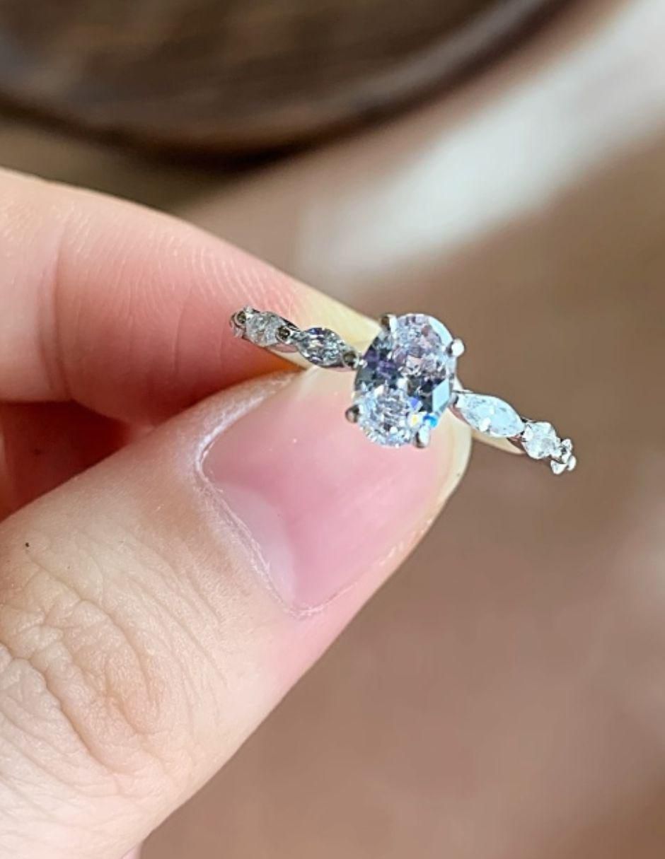 Anillo de compromiso de plata P 925 zirconia 2