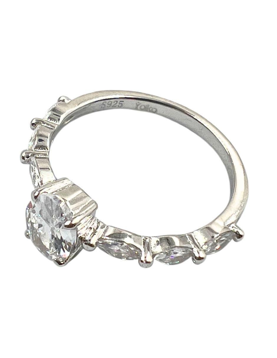 Anillo de compromiso de plata P 925 zirconia 5