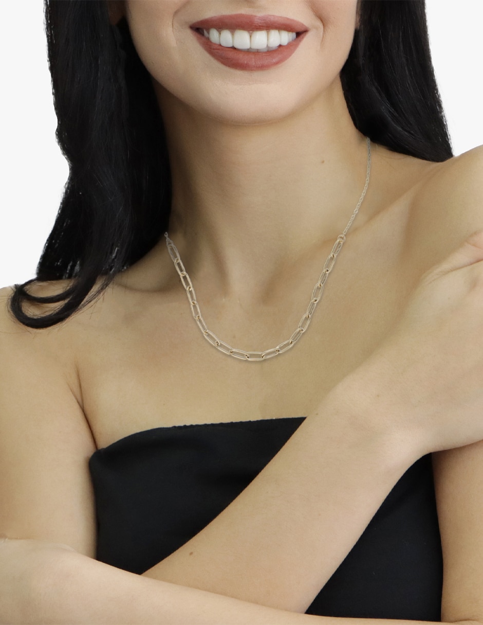 Gargantilla de eslabones de oro amarillo 14 K 3