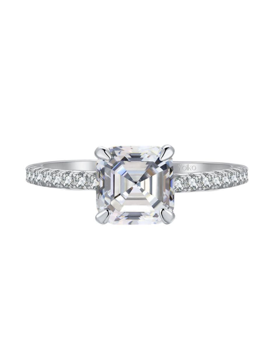 Anillo de compromiso de plata P 925 zirconia