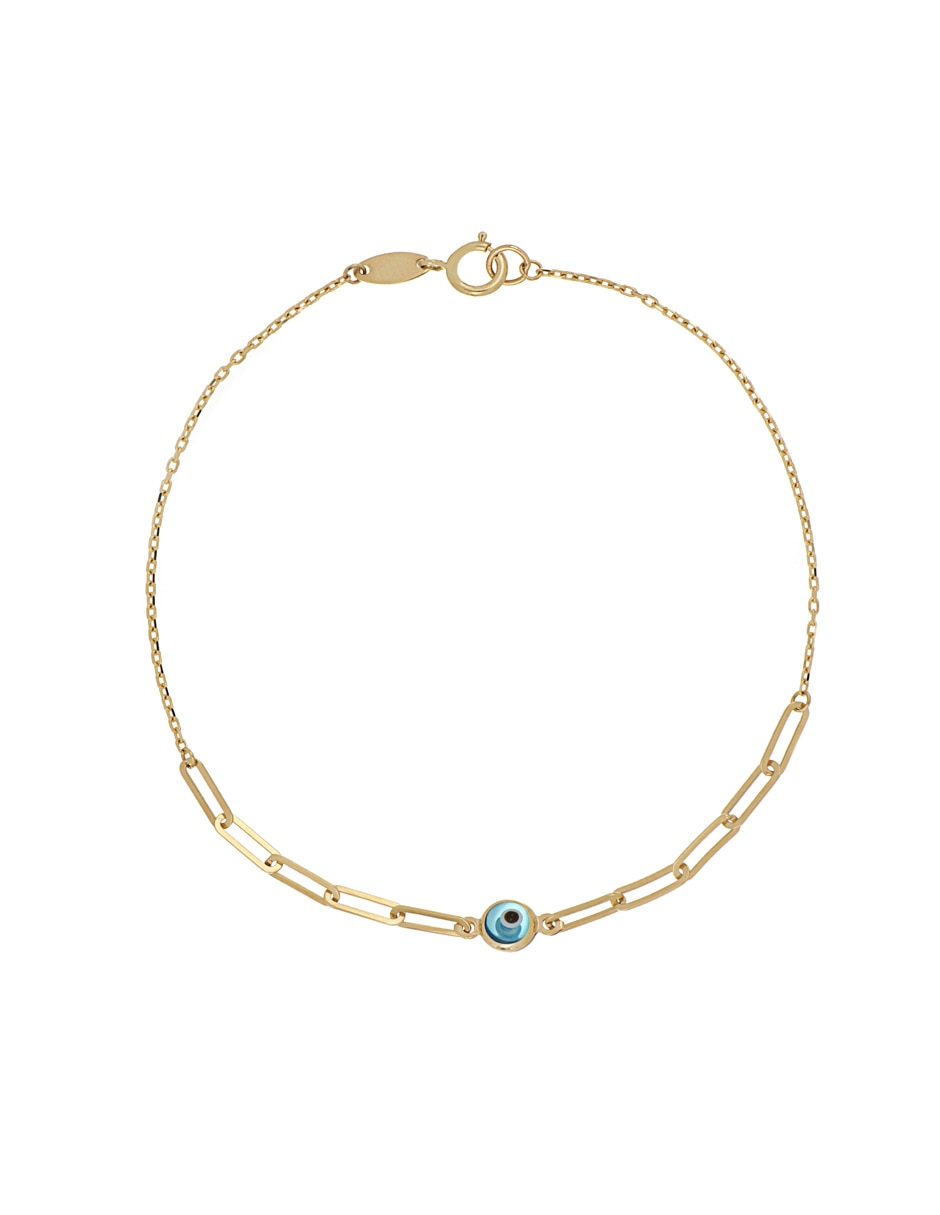 Pulsera de oro 14 K con acabado brillante