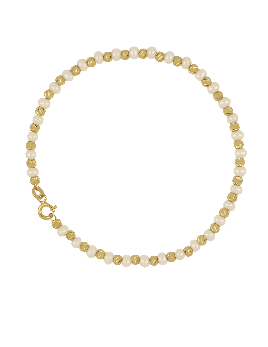 Pulsera de oro 14 K con acabado brillante