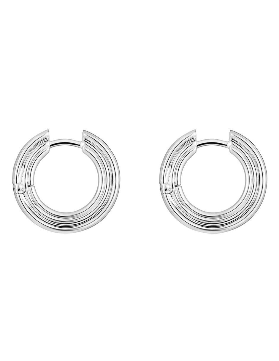 Aretes redondos 1950 de plata P 925 con acabado brillante 2