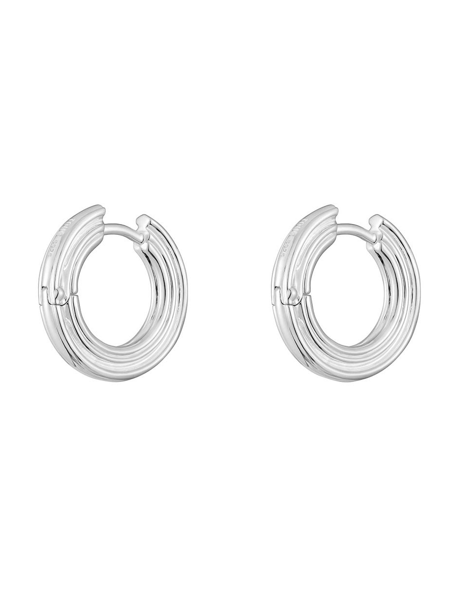 Aretes redondos 1950 de plata P 925 con acabado brillante 3